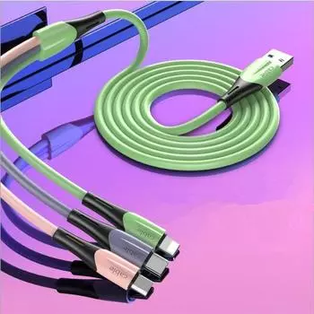 1 шт. новый жидкий 3A USB-кабель для зарядки и передачи данных кабель для быстрой зарядки красный