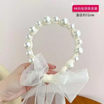 1 Pcs Pearl Hair Headband French Fairy Forest Style Ribbon Hair Accessory Women s Tied Hair Headband New Model