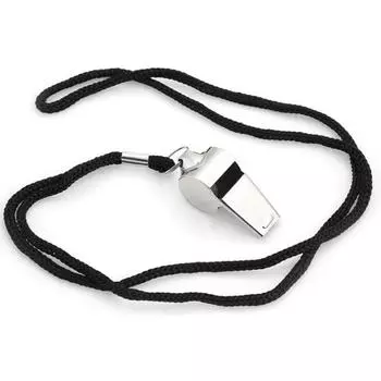 1 Pcs Referee Whistle Metal Stainless Steel Sports Whistle Sports Equipment with Hanging Rope белый