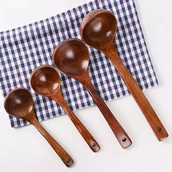 1 Pcs Soup Spoon Kitchen Non-stick Pan Tableware Secondary Wooden Cooking Spoon Tableware Supplies Kitchen Accessories