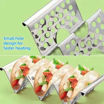 1 Pcs Taco Stand Stainless Steel Taco Holder Each Can Hold 3 Taco Stand For Party Mexican Food Rack Kitchen Tools розовый