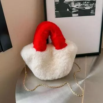 1 Pcs Women s Bag Autumn and Winter New Fashionable Girl s Hairy Chain Handbag Shoulder Cross Bag