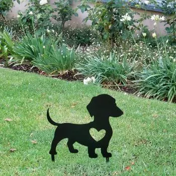 1 Pcs Wrought Iron Modern Dog Sculpture Abstract Dog Simple Decoration Statue Art Home Ornament L9C2 Multi-color-One-size