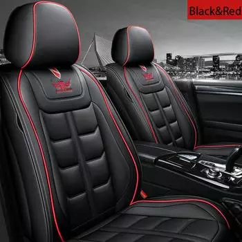 1 переднее сиденье, чехол для автомобильного сиденья, кожаный интерьер, автомобильные чехлы на сиденья, коврики, универсальный чехол для сиденья, защитная накладка, автоаксессуары One Seat красный/чёрный