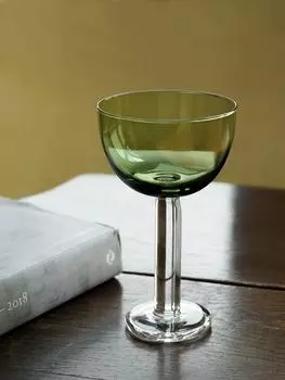 1 Piece 180ml 6oz Thick Stem Green Top Champagne Coupe Creative Cocktail Glasses Cup Wine Cup 101-200ml