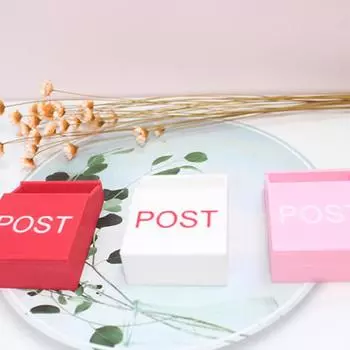 1 Piece 1:12 Doll House Miniature Post Box Mini Mailbox Model Christmas Holiday Pocket Scene Decoration розовый