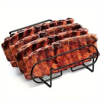 1 Piece, Carbon Steel Nonstick Grill, BBQ Steak Rack, Beef Rib Rack - Outdoor camping, picnic, tools weber grill accessories чёрный