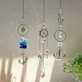 1 Piece Crystal Wind Chime Pendant Home Wall Window Prism Ball Decoration Garden Set Light Rainbow Maker Holiday Party Supplies