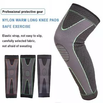 1 Piece Extended Anti Slip Knee Pad Pressure Protection Equipment Sports Running and Fitness Protective Gear Black and Green XL зелёный
