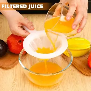 1 Piece Fine Nylon Mesh Strainer Kitchen Food Yogurt Mesh Sieve Plastic Mesh Colander with Handle Mini Brine Shrimp Separation 1pcs