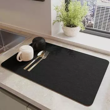 1 Piece Multi-purpose Absorbent Mat for Kitchen Countertop Cup Drain and Bowl Tray Dryer 30x40cm