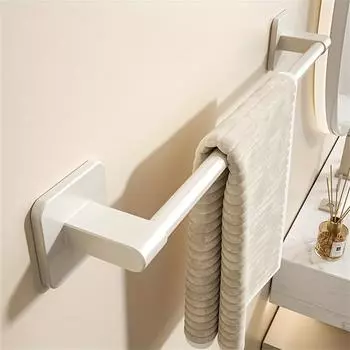 1 Piece Of Bathroom Facilities White Non-Perforated Wall-Mounted Bathroom Towel Bar Size 40-60cm Storage Rack Towel Rack Bathroo