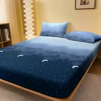 1 Piece Of Fantasy Starry Sky Patterned Frosted Bedsheet, Bedroom Printed Bedspread, Bedding (Excluding Pillowcases) 71x132cm