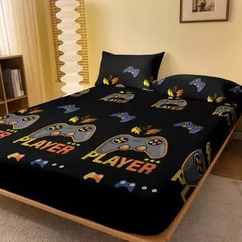 1 Piece Of Giant Player Black Patterned Matte Bedsheet, Bedroom Printed Bedspread, Bedding (Excluding Pillowcases) 71x132cm