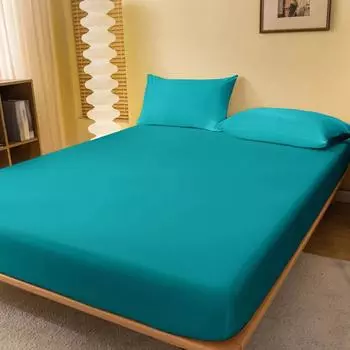 1 Piece Of Solid Matte Bedsheet, Lake Blue Bedspread For Bedroom, Bedding (Excluding Pillowcases) 71x132cm озеро синий