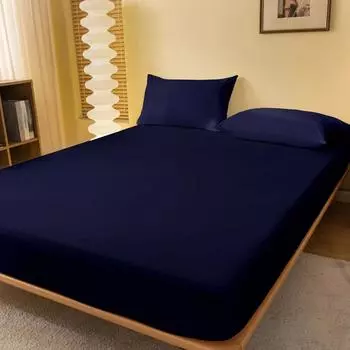 1 Piece Of Solid Matte Bedsheet, Navy Blue Bedspread For Bedroom, Bedding (Excluding Pillowcases) 71x132cm темно-синий