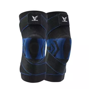 1 шт. комплект мужских компрессионных эластичных спортивных наколенников с длинными ремешками, черно-синие наколенники с силиконом S белый