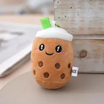 1 Piece Stuffed Boba Doll Kawaii Backpack Bag Decor 8Cm Cute Bubble Tea Keychain Soft Plush Toy Pendant Kids Birthday Gift