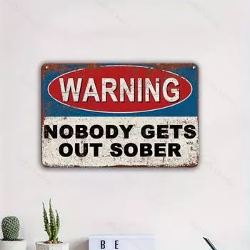 1 Piece, Vintage Warning Sign Metal Sign, Suitable For A Variety Of Spaces. Easy To Install, A Variety Of Styles For Choose. 20x30cm чёрный