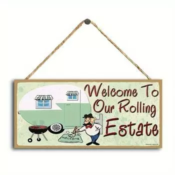 1 Piece Welcome To Our Homestead Sign 7.9x3.9 Inches, Rustic Farmhouse Home Decor Sign, Wall Decoration Pack of 1