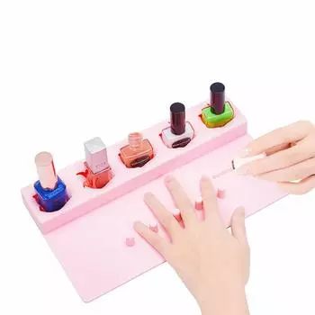 1 Piece Women Silicone Nail Polish Bottle Holder Tray Manicure Tool Accessory for Daily Nail Art One Size
