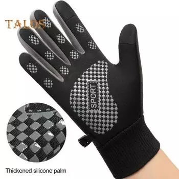 1 Pir зимние термоперчатки ветрозащитные теплые водонепроницаемые перчатки для сенсорных экранов для мужчин и женщин противоскользящая ладонь дышащая подкладка перчатки для вождения лыжного спорта катания на коньках Women One Size чёрный