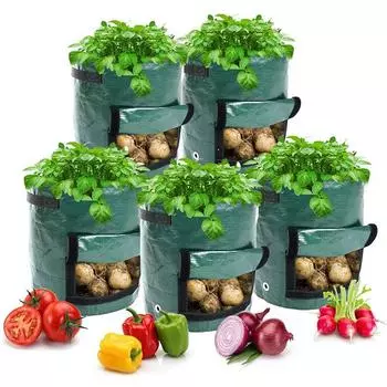 1 ПЭ мешок для рассады картофеля и овощных растений 5gallon23x28cm чёрный
