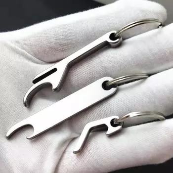 1 ПК Многофункциональный брелок для ключей из нержавеющей стали Мини-открывалка для пивных бутылок B