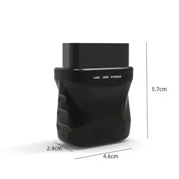 1 ПК OBD2 Инструмент обнаружения V015 Автомобильный диагностический инструмент неисправностей Считывающая карта Bluetooth Тестер двигателя Elm327 чёрный