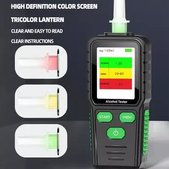 1 ПК тестер алкоголя ударного типа Проверьте детектор вождения алкоголя Детектор алкоголя в дорожном движении Интеллектуальное голосовое вещание чёрный