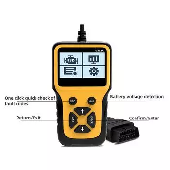 1 ПК V311A Автомобильный диагностический прибор OBD2 Диагностический инструмент Детектор неисправностей двигателя Elm327 Карта считывания кодов