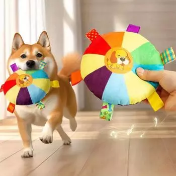 1 плюшевая пищащая игрушка для собак с мультяшным рисунком, интерактивная игрушка без батареек, прочная игра для щенков и аксессуары для дрессировки