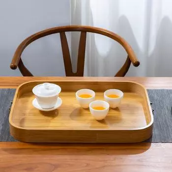 1 поднос для хранения с металлической ручкой для закусок, фруктов, кофейных чашек, чашек для чая, сыра, хлеба, моющийся многоразовый поднос для хранения