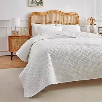 1 покрывало + 2 наволочки, комплект из 3 предметов, однотонная ультразвуковая стеганая простыня, мягкое дышащее одеяло 3pcs set 176x230cm