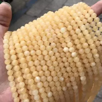 1 полная нить 15,5 круглые гладкие бусины из натурального желтого нефрита для самостоятельного изготовления ожерелий, браслетов и ювелирных изделий 4/6/8/10/12 мм 4mm