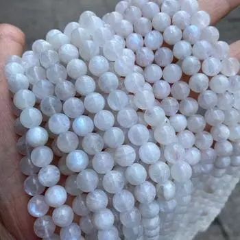 1 полная нить 15,5 натуральные россыпные круглые бусины из натурального гладкого радужного голубого лунного камня белого драгоценного камня 4 мм 6 мм 8 мм 10 мм 12 мм 4mm