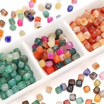 1 полоска / мешок Цветные натуральные квадратные бусины из агата DIY браслет ожерелье серьги ювелирные аксессуары 8mm 1str/bag
