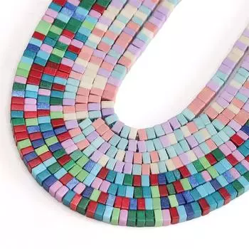 1 полоска / мешок плюс цветные радужные квадратные бусины из камня DIY браслет ожерелье серьги ювелирные аксессуары 2.5x1.5mm 1str/bag