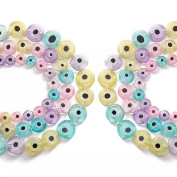1 полоска/пакет Цветная глазурь сплющенные бусины DIY браслет ожерелье серьги ювелирные аксессуары 6mm 1str/bag