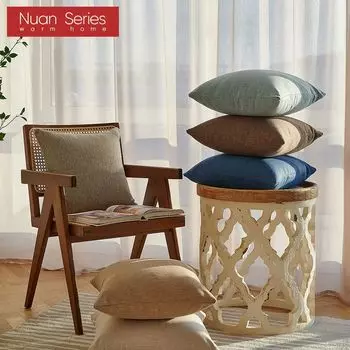 1 предмет, 45x45 см, изысканная наволочка, однотонный чехол для дивана, гостиной, домашний декор, серия Nuan 45x45cm серый