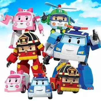 1 предмет, экшн-фигурка, обучающая игрушка ROBOCAR POLI для детей, подарок, деформирующий полицейский робот, игрушка для мальчиков и девочек (6 Цвет) жёлтый