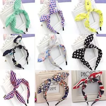 1 предмет для женщин и девочек, милая повязка на голову с бантом, милые повязки для волос с кроличьими ушками, аксессуары для волос