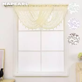 Декоративная занавеска на окно из бисера W145cm x L90cm коричневый