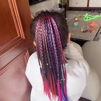 1 предмет, новые красочные парики для девочек, хвост, детские аксессуары для волос, головной убор, украшение для волос, повязки на голову, резинки, красивые ленты для волос, головные уборы 1pc синий