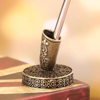 1 предмет, винтажный держатель для ручек в европейском стиле с металлическим круглым основанием для ручек с перьями, подарки, школьные канцелярские принадлежности