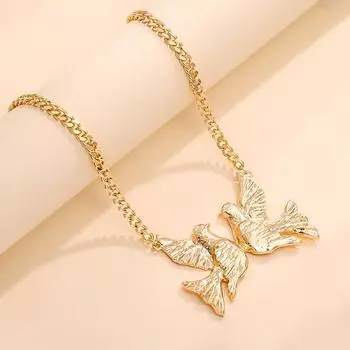 1 Преувеличенно Веселый Хип-Хоп Одиночный Предмет Хэви-Метал Золотая Голубь Мира Женское Ожерелье Уличный Стиль для Вечеринки золотой