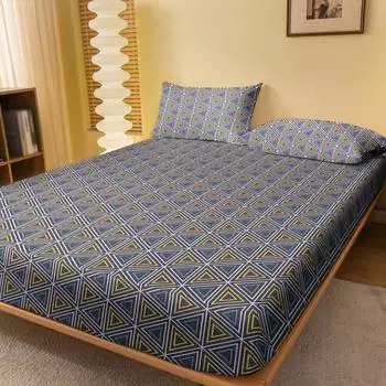 1 простая современная геометрическая набивная матовая простыня, покрывало для кровати с принтом в спальню, постельное белье (Исключая наволочки) 71x132cm