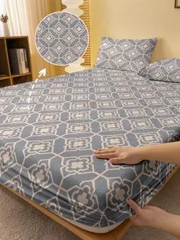 1 простая современная геометрическая набивная матовая простыня, покрывало для кровати с принтом в спальню, постельное белье (Исключая наволочки) 71x132cm