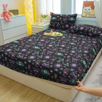 1 простая современная геометрическая набивная матовая простыня, покрывало для кровати с принтом в спальню, постельное белье (Исключая наволочки) 71x132cm