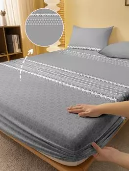 1 простая современная геометрическая набивная матовая простыня, покрывало для кровати с принтом в спальню, постельное белье (Исключая наволочки) 71x132cm